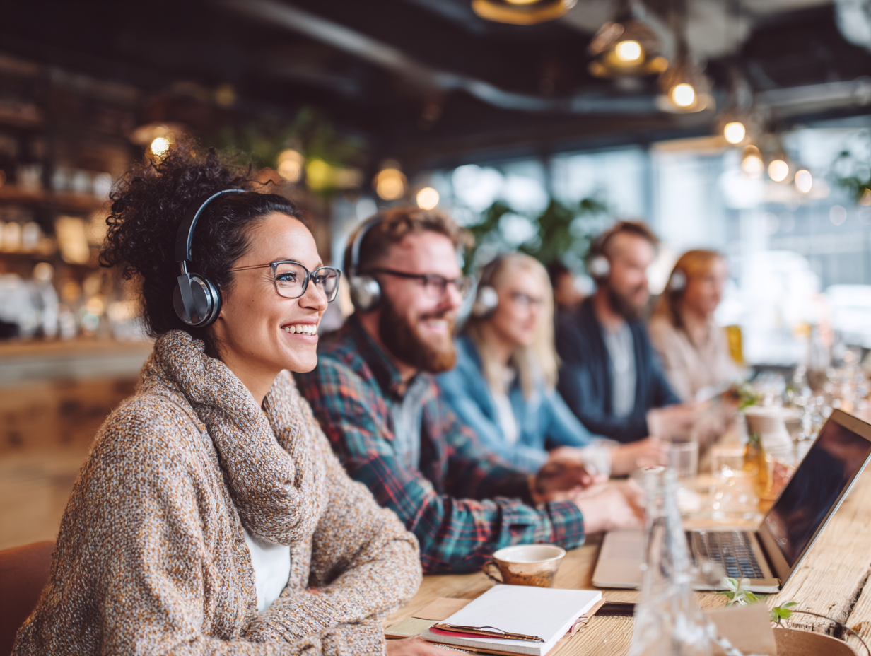 Guests listening during an Economics Made Simple group interview