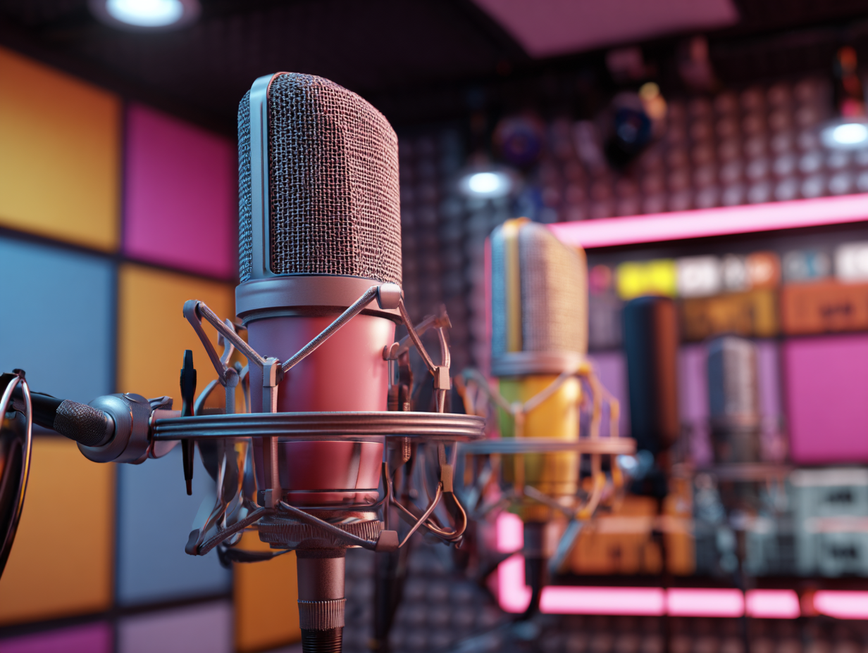 Microphones prepared for a special podcast conversation